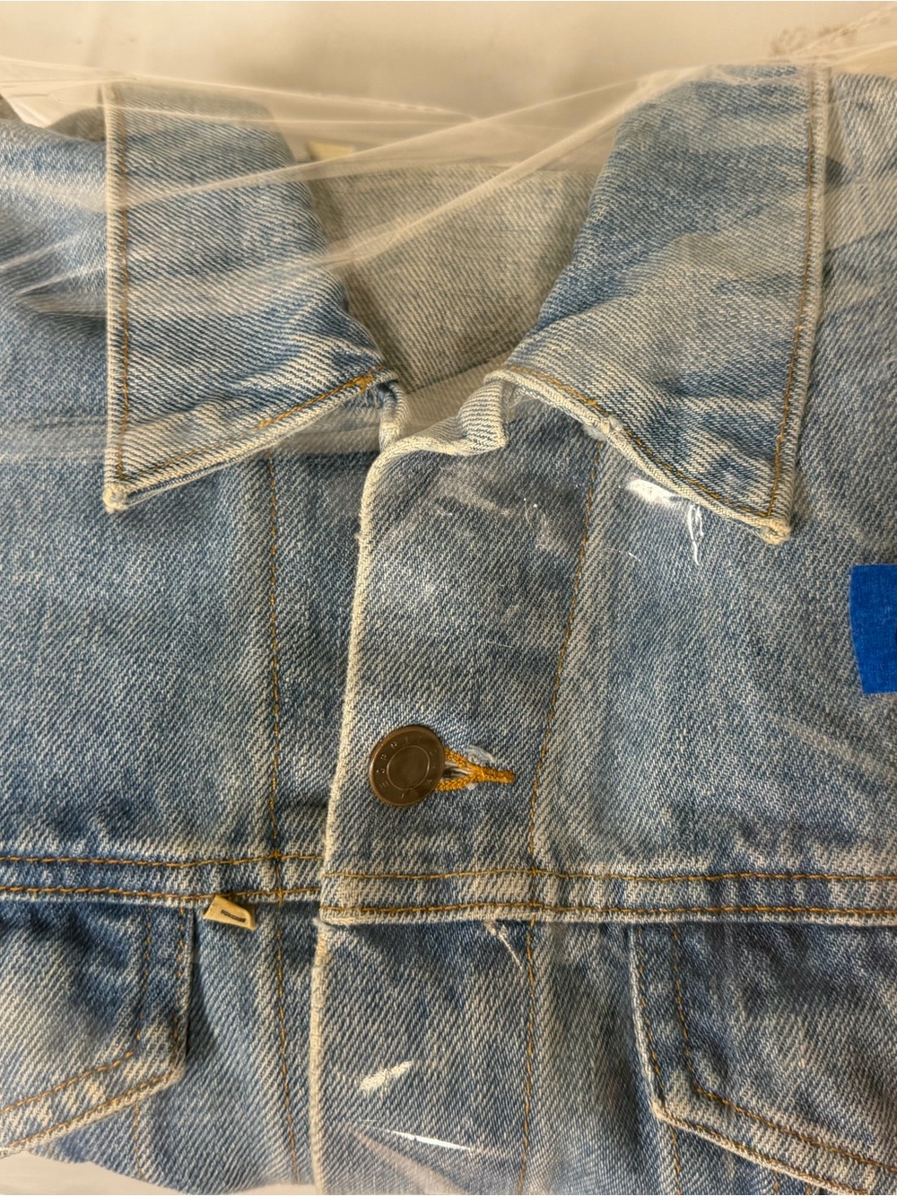 Esprit Vintage 80s/90s Blue Mens Size Medium Trucker Jean Jacket - Picture 16 of 16